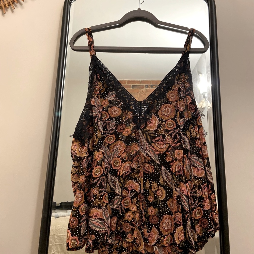 Free People Camisole with Black Lace Detailing